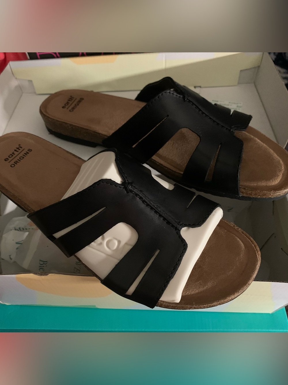 NIB!! Women's Black Slide Sandals Size 10 - Picture 2 of 2